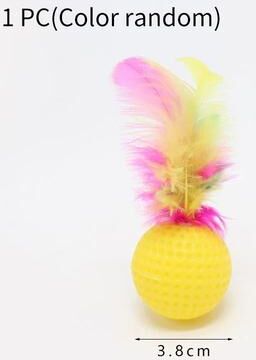 Uplift Picks Colorful Feather Golf Ball Cat Toy For Indoor Play feather Golf Ball