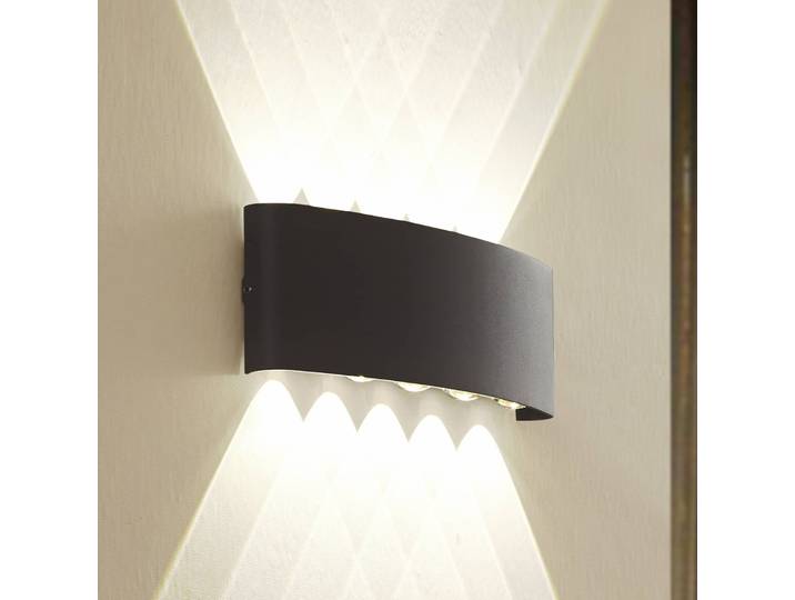 LED Außenwandleuchte Ithan Lindby, schwarz, Aluminium, Modern