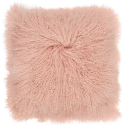 WARM & COMFY Kissen Tibetschaffell 40 x cm Mischgewebe Braun