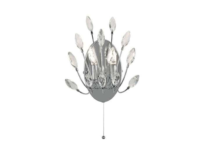 Searchlight Peacock 2-lichts wandlamp, kristal