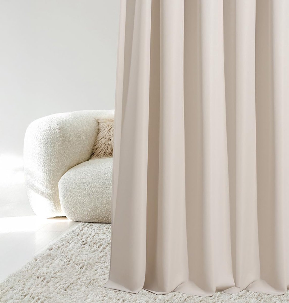 SnelShoppen Aura Verduisterend Gordijn met Ringen - Zwart - 140 x 240 cm