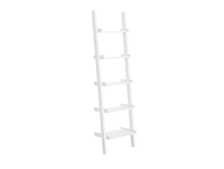 Étagère murale style échelle 5 niveaux effet bois blanc