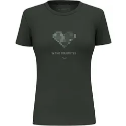 SALEWA Damen Shirt PURE HEART DRY W T-SHIRT, Größe 38 in Grün Grün