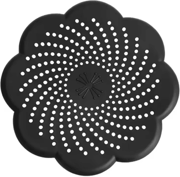 Inspire Essentials Flower Silicone Drain Cover Hair Catcher Sink Strainer black 3pcs
