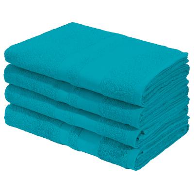 Duschtücher OTTO HOME "Vanessa, 4 Duschtücher, 70x140cm, in Standard- und Premium-Qualität", blau (petrol), B:70cm L:140cm, Walkfrottee, Obermaterial: 100% Baumwolle, Handtücher, Handtücher mit Bordüre, 100% Baumwolle, einfarbig, weich