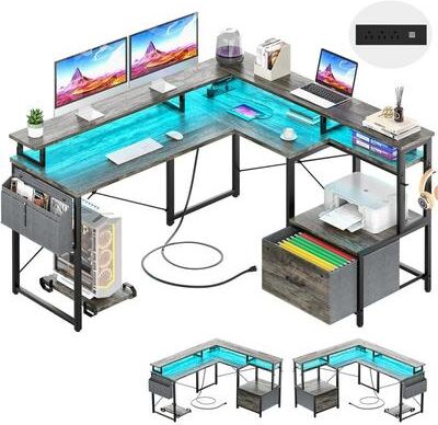 No L Shaped Desk with File Drawe
