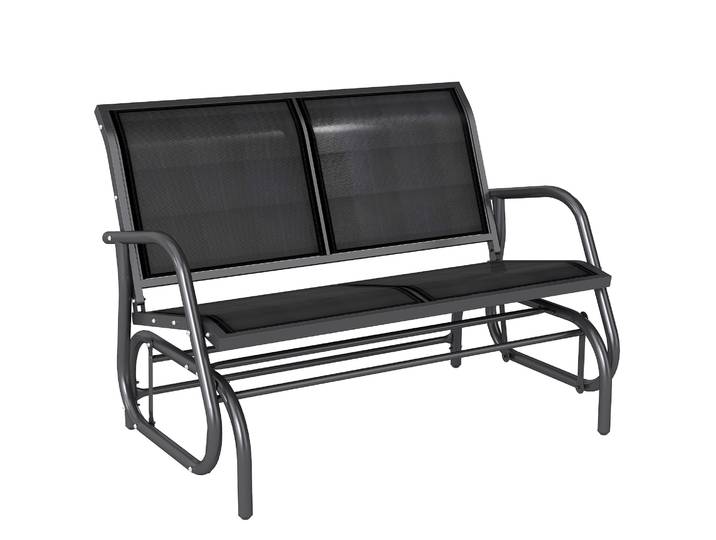 Banc balançoire de jardin Outsunny 2 places, structure en métal stable, 120x70x85