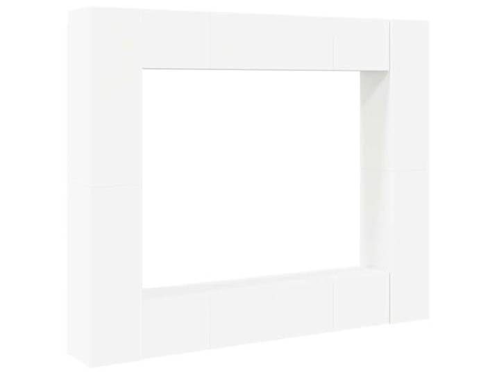 Kaorsrow 8-TLG. TV-Schrank-Set Wandmontage Weiß Holzwerkstoff Modulares Hängeschrank Ensemble für Wohnzimmer, bietet viel Stauraum für Medien & Bücher, pflegeleicht abwischbar.
