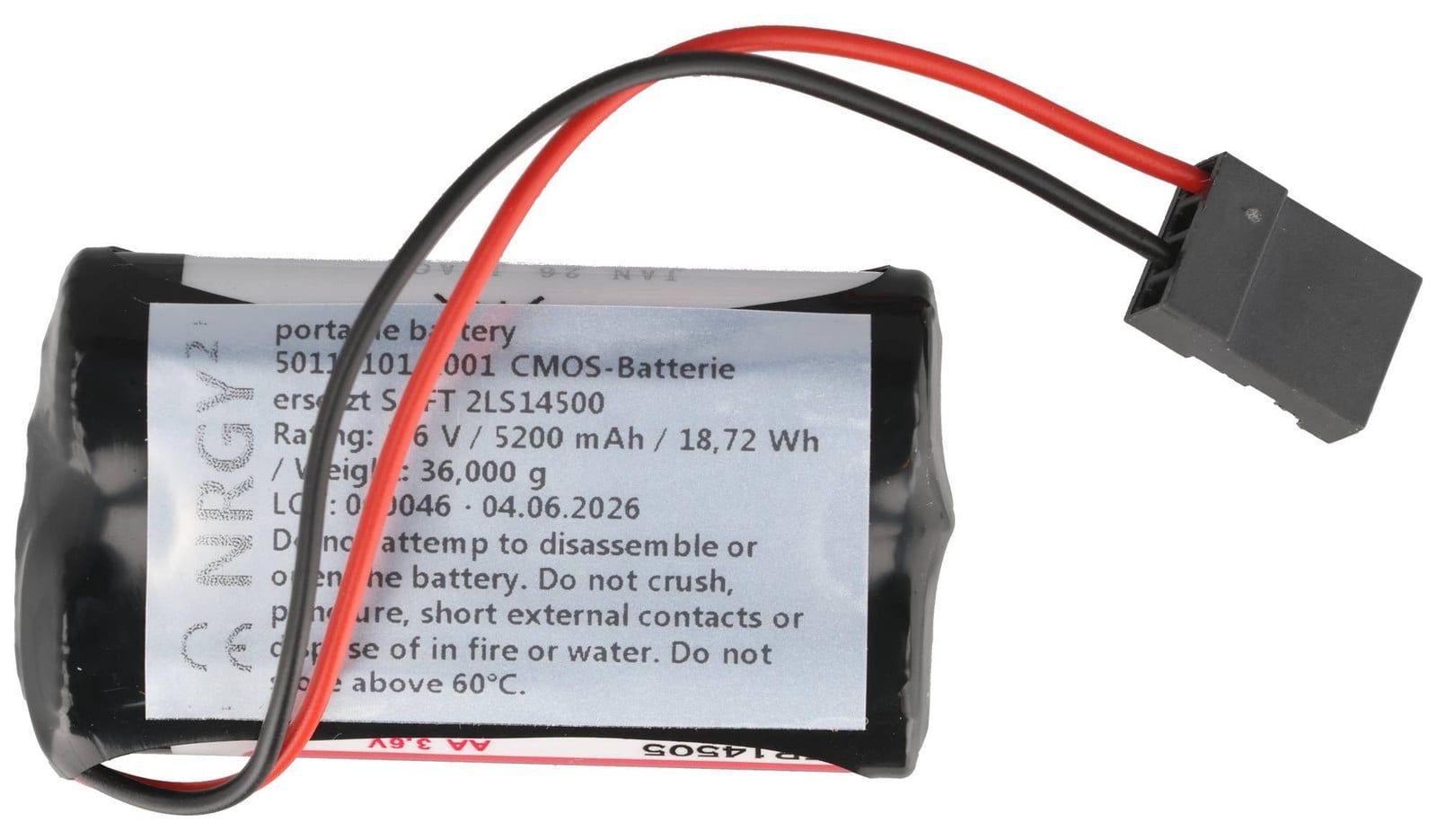 AccuCell Batterij 3,6V 5,2Ah vervangt SAFT 2LS14500