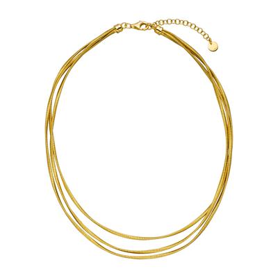 Kette ohne Anhänger JOBO "mehrreihig layering", gold (vergoldet), Halsketten, Damen, Silber 925 (Sterlingsilber), L: 47, 925 Silber 47 cm