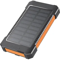 LOGILINK PA0321 - Powerbank, 6000 mAh, 2x USB-A, 1x USB-C, Solar, schwarz-orange