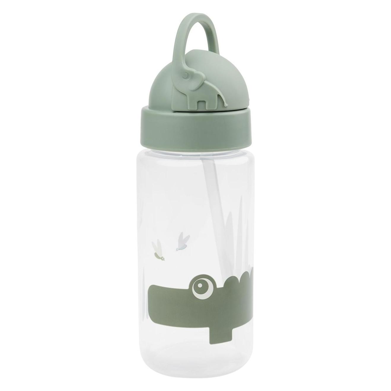 Done by Deer Trinkflasche mit Strohhalm Croco Grün (0.35 l) (1026313)