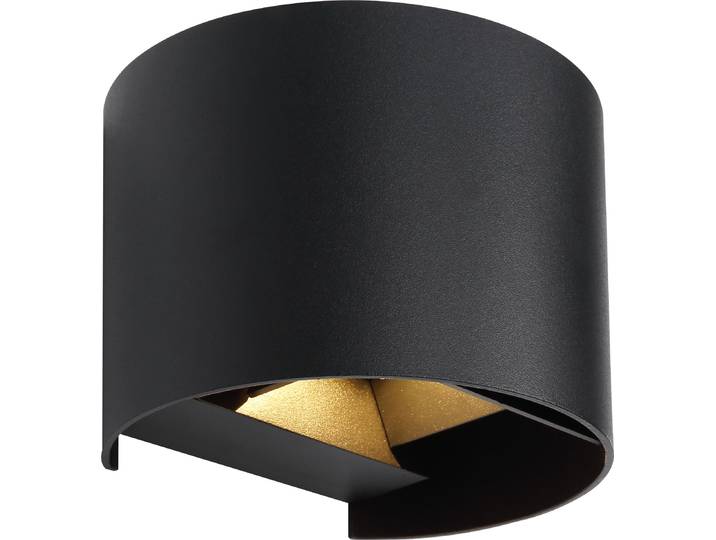 Globo Lighting Außenleuchte Aluminium Druckguss schwarz matt, Glas klar, Richtung Lichtschein: auf- und abwärts, weitere Funktionen: verstellbare Lichtkegel, IP54, BxH: 137x100mm, AL: 117mm, inkl. LED 3W 230V, 290lm Source, 308lm Output, 3000K