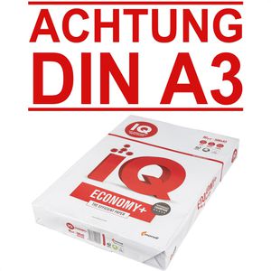 Mondi Kopierpapier IQ Economy +, A3, 80g/qm, hochweiß, PEFC, 500 Blatt
