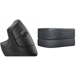 Morele Mysz Logitech Lift for Business (910-006495) + Ergo K860 (920-010108) (Kabellos), Maus, Schwarz