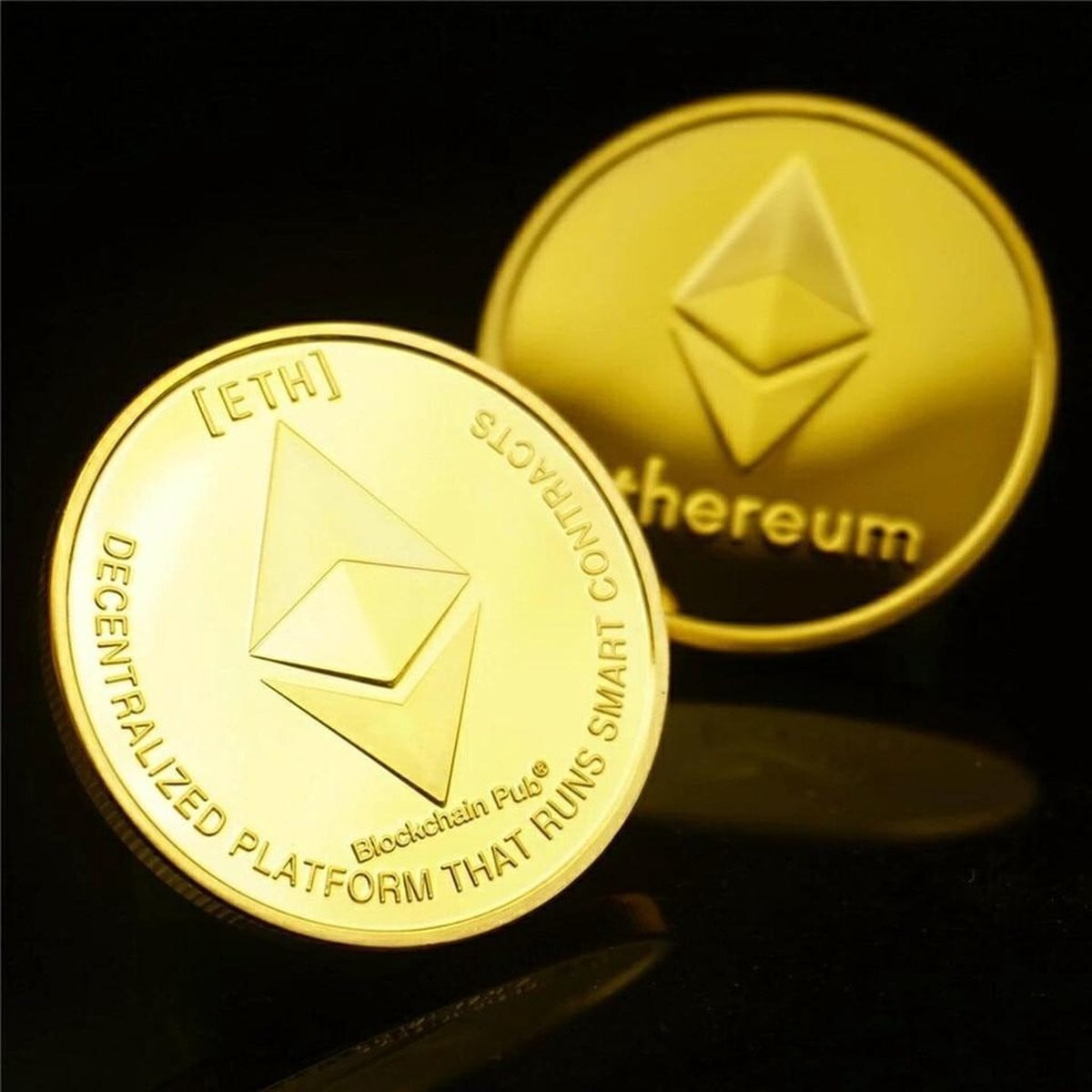 GoodBuystore Ethereum fysieke cryptocurrency munt met plastic beschermhoes voor volwassenen