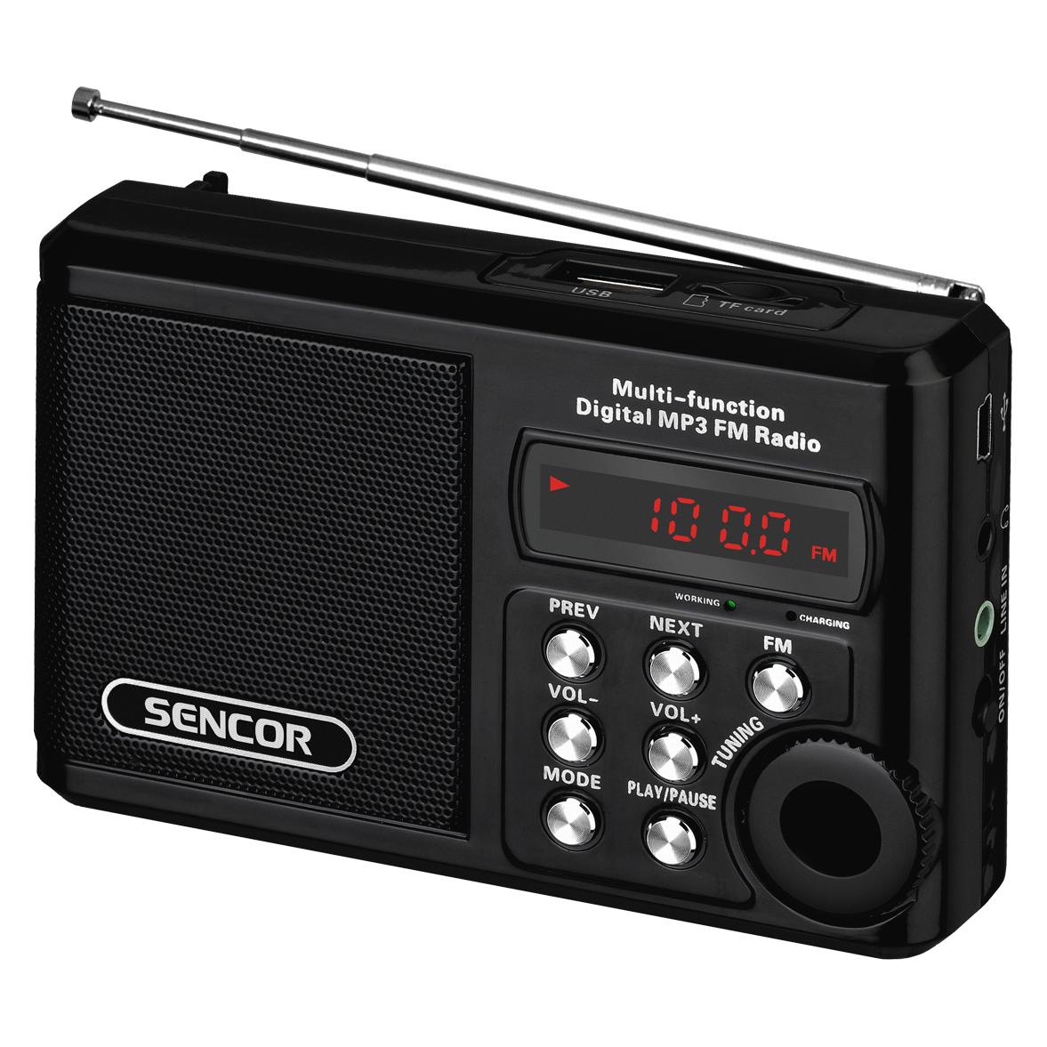 Sencor Srd 215 B Pocket Radio With Mp3, USB, Sd Card Lithuanian Lithium Battery Up To 10 Hours (FM) (SRD 215 B)