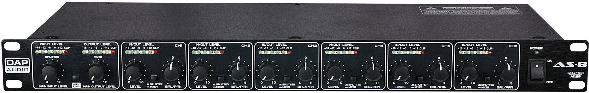 DAP Audio As-8 8-Kanal-Xlr/klinke-3-Pin-Audio-Splitter/mixer