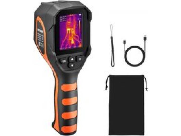 VEVOR Wärmebildkamera, 320 x240 TISR Superauflösung, handheld Thermokamera mit 2MP visueller Kamera, 256 x 192 IR-Auflösung, 25 Hz Bildwiederholfrequenz, -20 °C bis 450 °C, 4 Bildmodi und 6 Farbpaletten