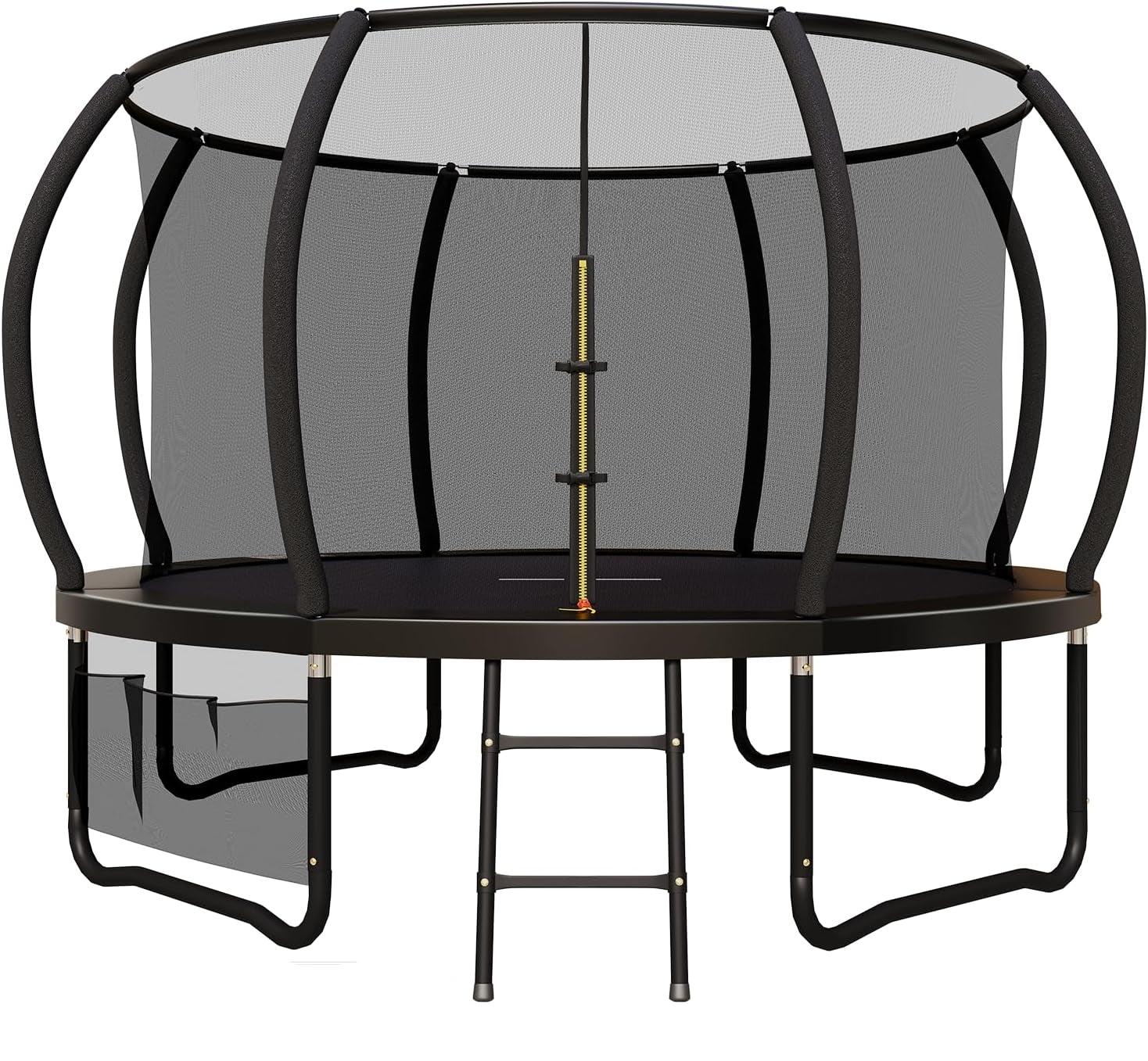 Trampoline für den Außenbereich - Hüpfkissen - Spielgeräte - Sicherheitsnetz für Trampoline - Schwarz, 366 cm