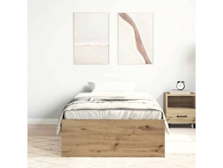 KTHLBRH Bettrahmen Eiche Handwerk 100 x 200 cm Mehrschichtiges Holz, Lattenrost aus Sperrholz, Stauraum, ohne Matratze