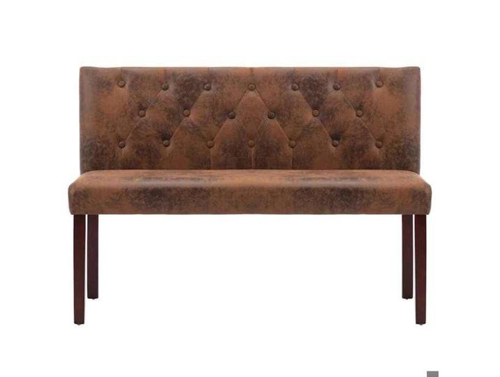 Banc d'entrée pour salon - Brun - Banc intérieur Rustique 120 cm - Marron - Similicuir - daim 1380