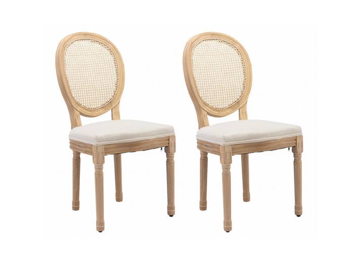 Urban Meuble Esszimmerstühle 2er-Set im französischen Landhausstil, Eichefarben, 59x95x49 cm, Esszimmer, Stühle