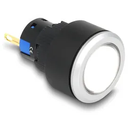 DELOCK 16mm Kunststoff Signallampe weiß / Lötversion