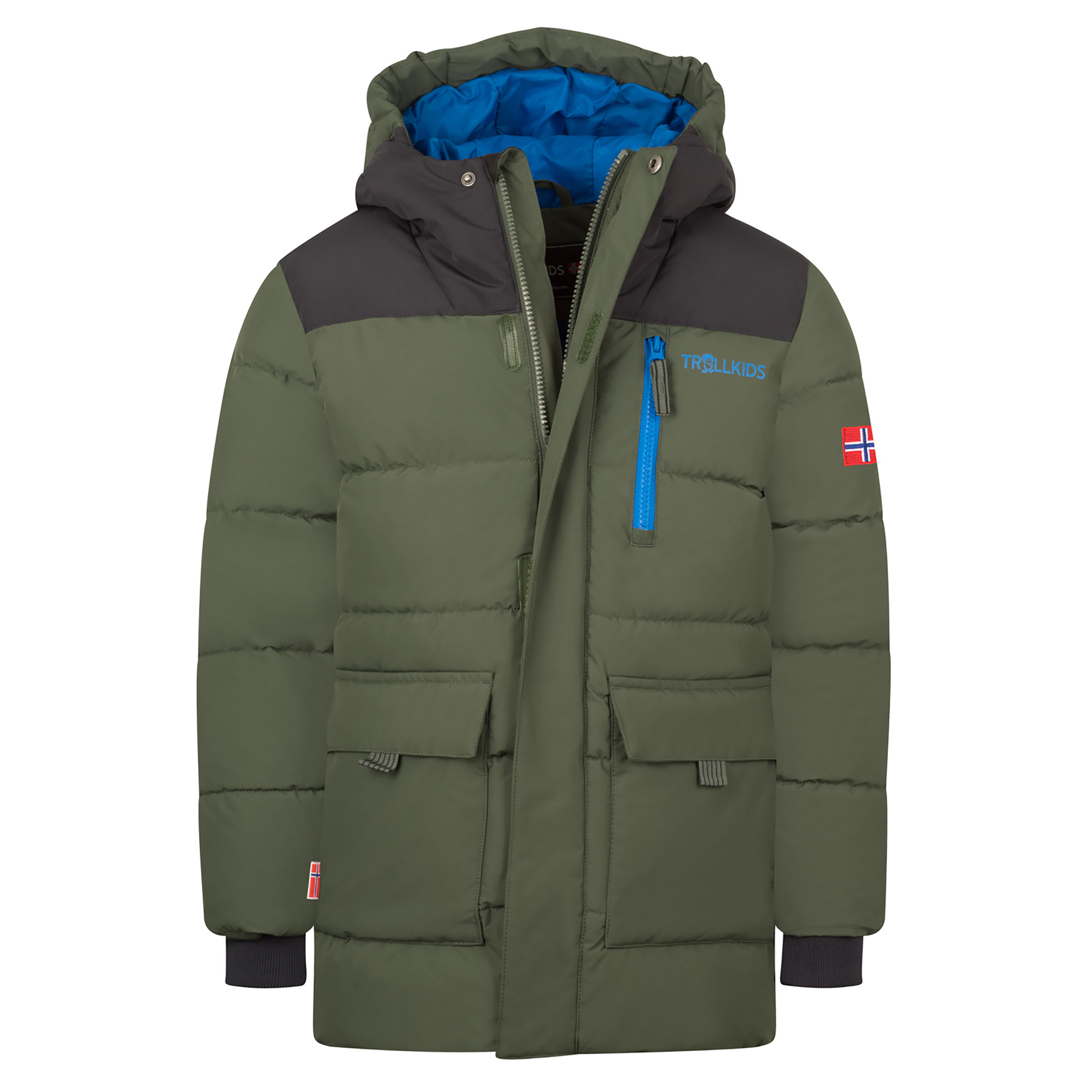 Trollkids Torsvag Parka Kinder Winterjacke gruen Größe 140 Lifestyle Wasserabweisend
