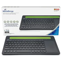 MediaRange kompakte Multi-pairing Funk-Tastatur mit 78 Tasten und Touchpad