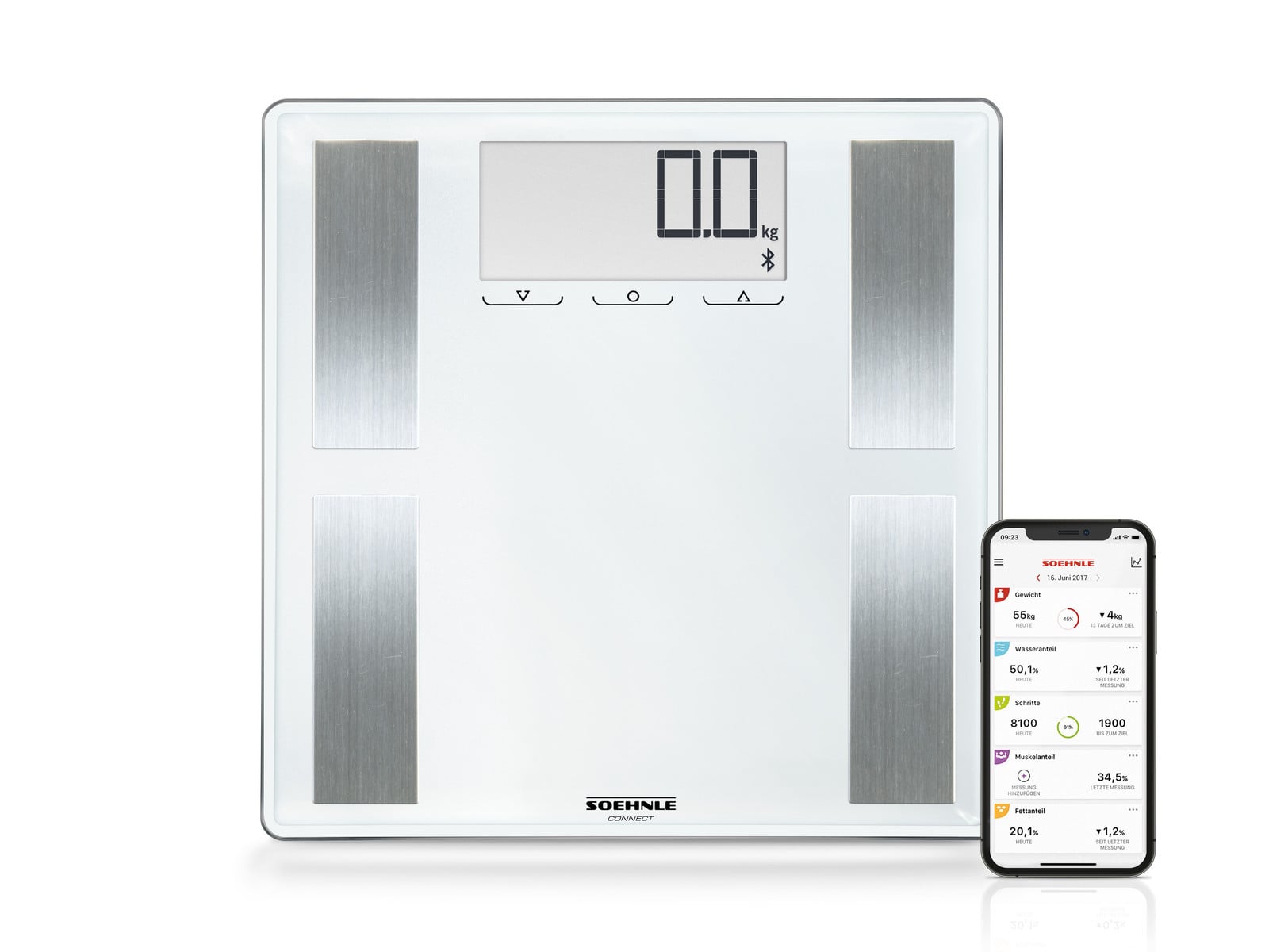 Soehnle Shape Sense Connect 100 meter Bluetooth weegschaal