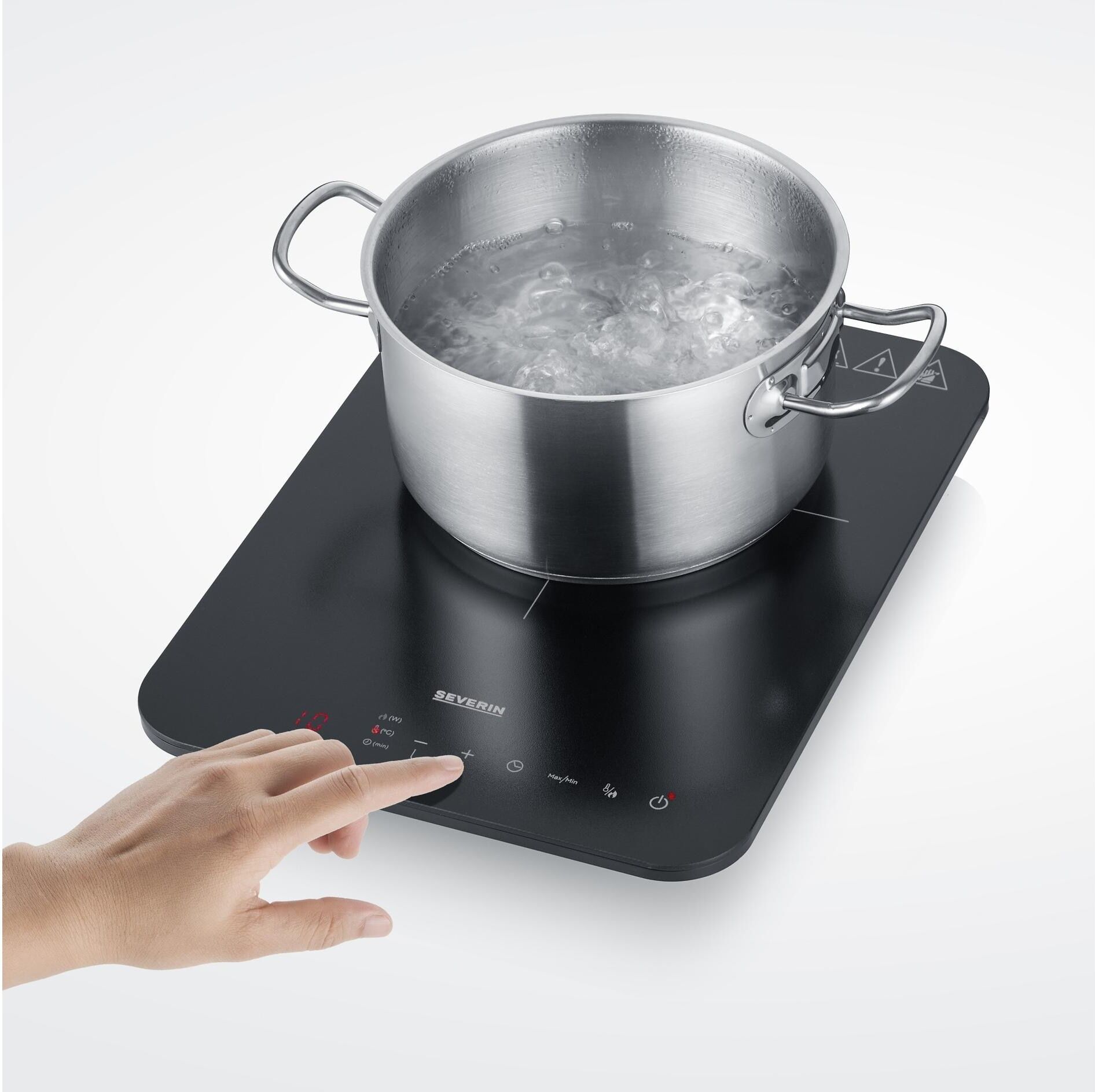 Severin Einzel-Induktionskochplatte "KP 1032 2000 W", schwarz, B:28cm H:4,2cm T:37cm Ø:22cm, Kochplatten, Einzel-Induktionskochplatte schwarz Einheitsgröße