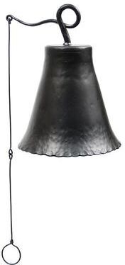 Achla Designs Old Time Farmhouse Style Wrought Iron Small Bell, 6.5 Inch Tall, Graphite Powder Coat Finish