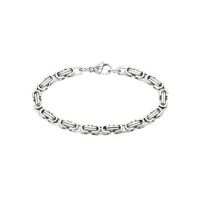 Edelstahlarmband BRUNO BANANI "Schmuck Geschenk Armkette Königskette 4-Kant-Optik Silber" Gr. 19, silber (edelstahlfarben), Armbänder, Herren, 19, Edelstahl, Edelstahlarmband