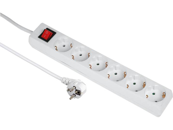 Hama 00108833, 230 V, 16 A, 3500 W, 5 m, Weiß, Kunststoff