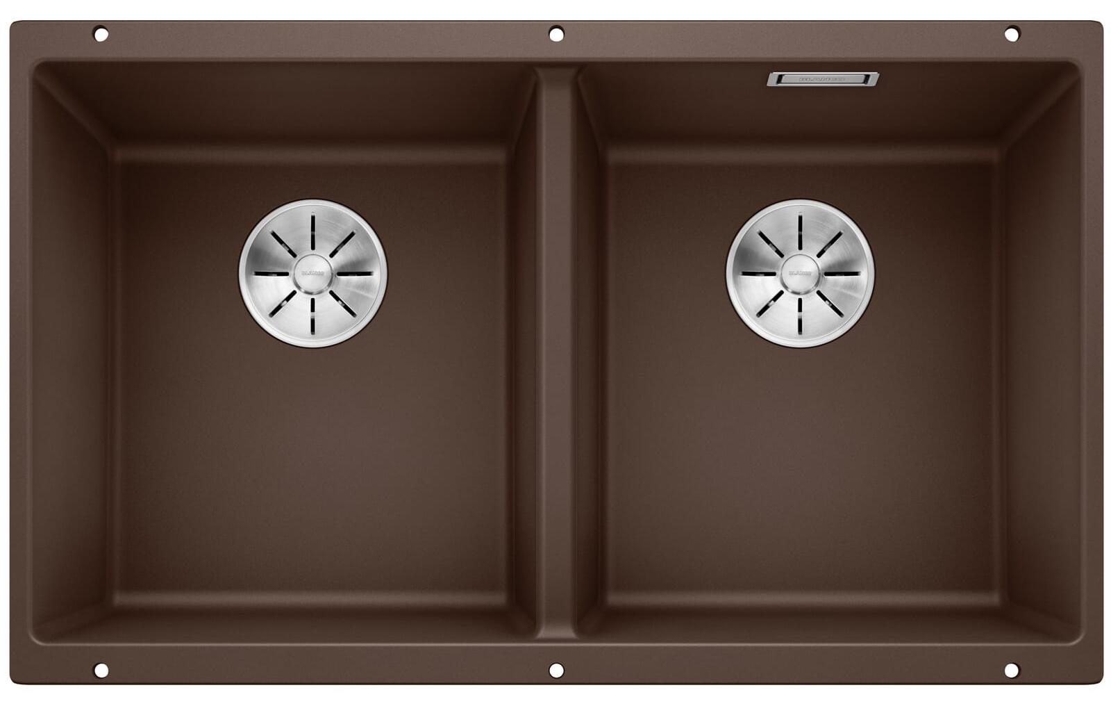BLANCO SUBLINE 350/350-U, Schrankwaschbecken, Silgranit, Braun, 80 cm, Deutschland
