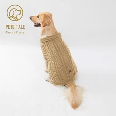 Inspired Living Cozy Knitted Dog Sweater For Warm Winter Pet Style khaki 3xl