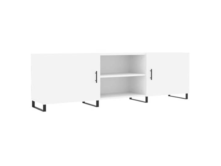 Kaorsrow TV-Schrank Weiß 150x30x50 cm Lowboard TV-Board aus Holzwerkstoff Modernes TV-Lowboard in Weiß für Wohnzimmer und Schlafzimmer mit 4 Fächern, stabiler Oberplatte und robusten Eisenbeinen.