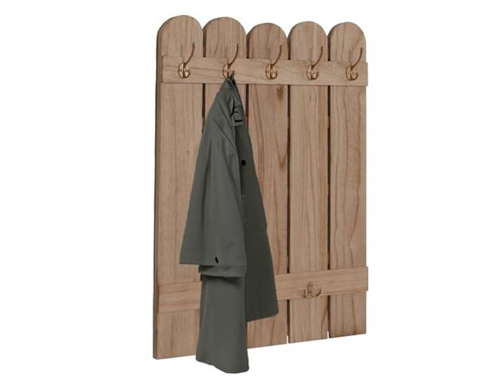 Mendler Wandgarderobe HWC-N95, Paulownia 7 Haken 86x60cm - natur