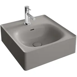 VitrA Equal Handwaschbecken 43 cm mit Hahnlochbank mit Hahnloch mit Überlaufschlitz,7240B476-0001 7240B476-0001