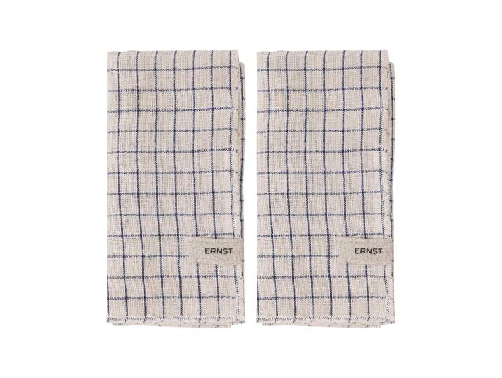 ERNST Serviette Ernst rayée 40x40 cm, lot de 2 Bleu-beige