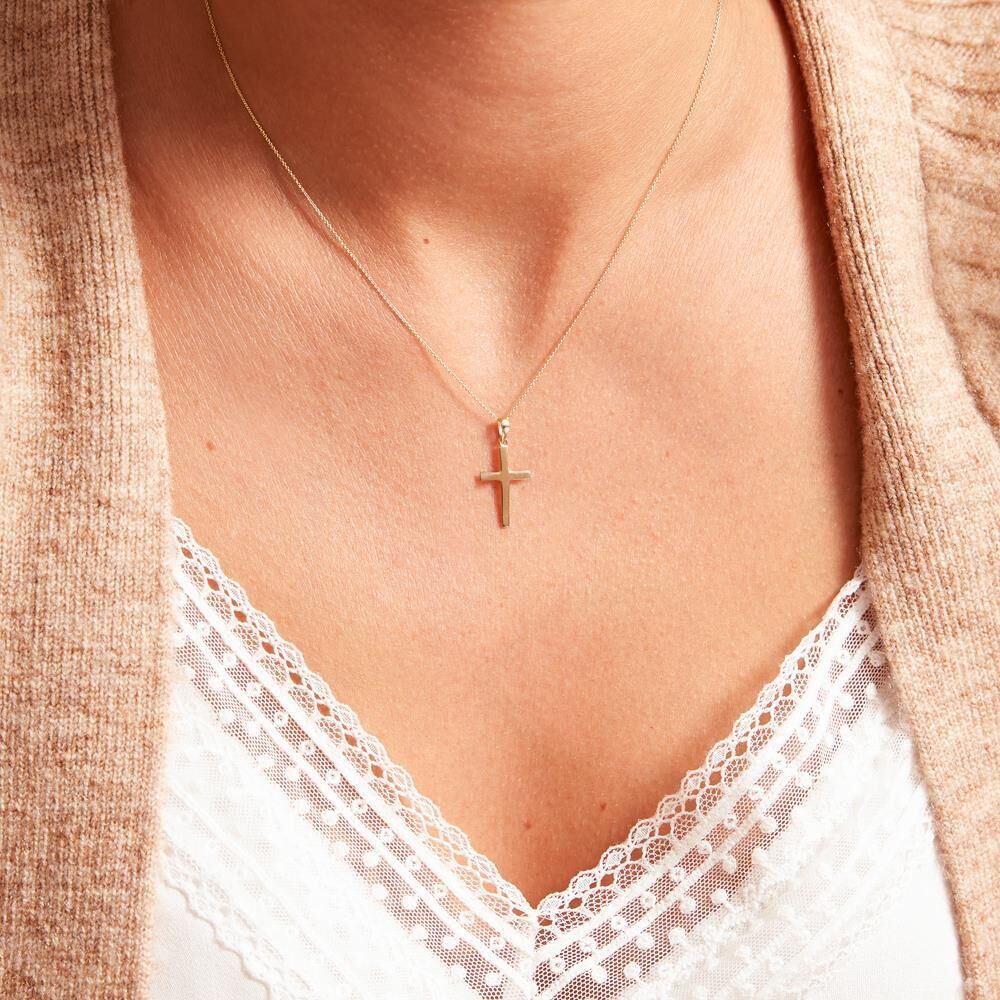 Unique Anhänger Kreuz aus 14-karätigem Gold gold