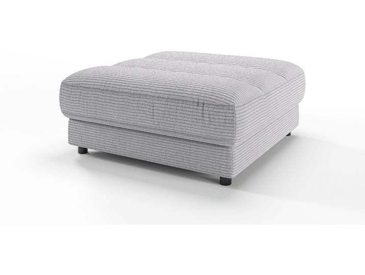 Polsterhocker 3C CANDY Stripes , grau, B:100cm H:43cm T:100cm, 88% Polyester, 12% Polyacryl, Hocker, Polsterhocker, Passend zur Serie Stripes