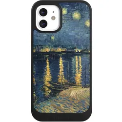 Nivocase Hülle für Apple iPhone 12 Handyhülle NIVOcore Case Schwarz Kunst Malerei (Apple iPhone 12), Smartphone Hülle, Schwarz