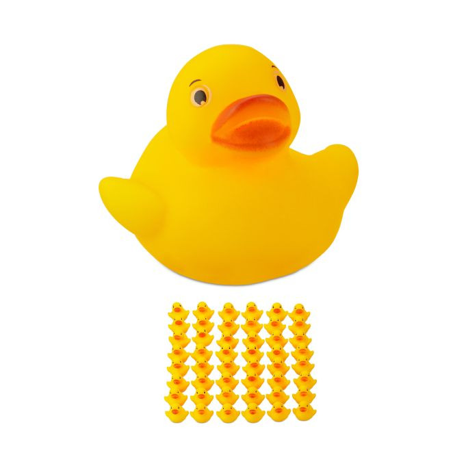 Relaxdays Mini Badeendjes Geel van PVC, 96 stuks
