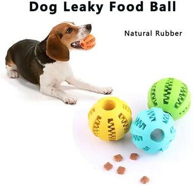 Uplift Picks Natural Rubber Dog Treat Dispensing Ball Interactive Chew Toy For Teeth Cleaning red 7cm