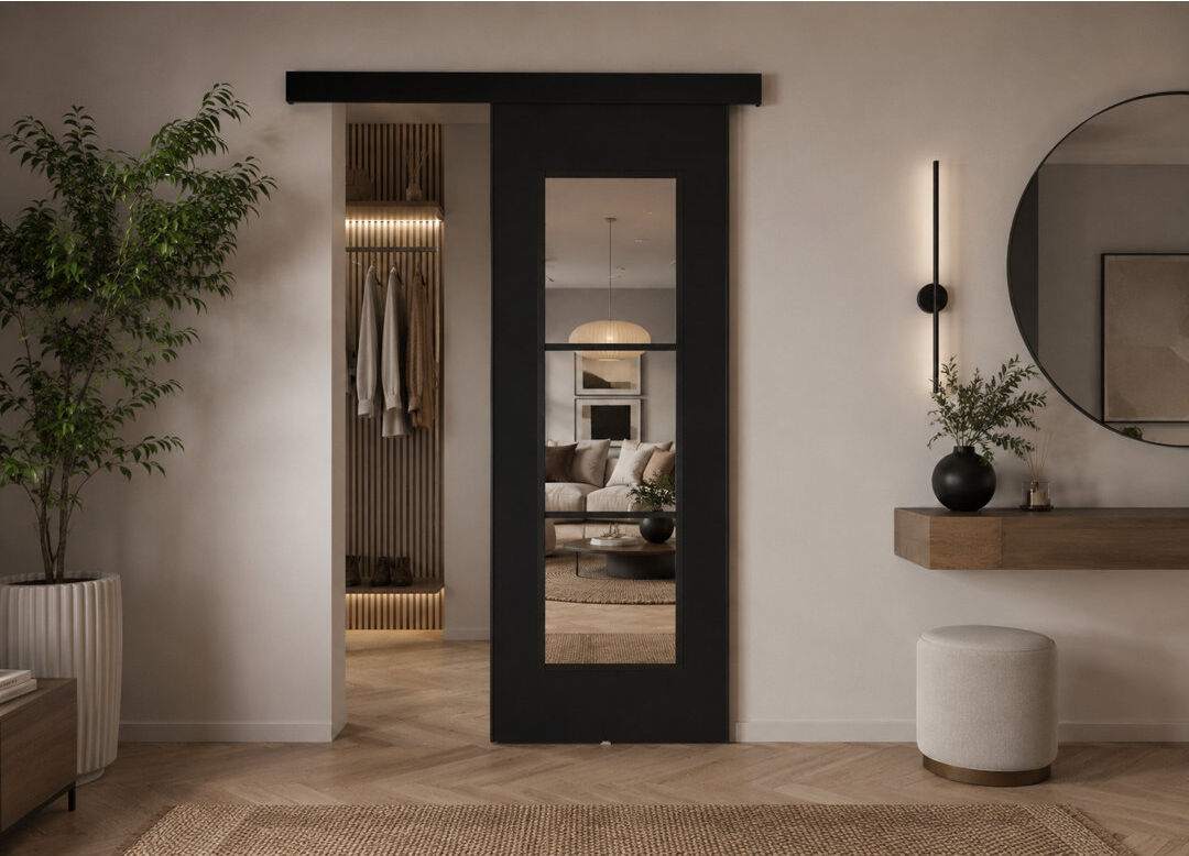 Brayden Studio DOOR TORI 1 Black 66cm x 205cm