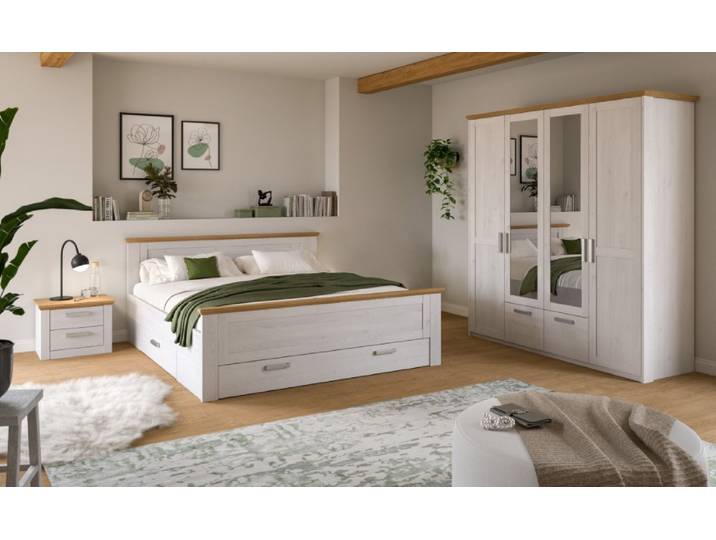 Schlafzimmer-Set Verona 2 , 3-teilig , mit Bettkastenauszügen , Artisan / Sibiu Lärche