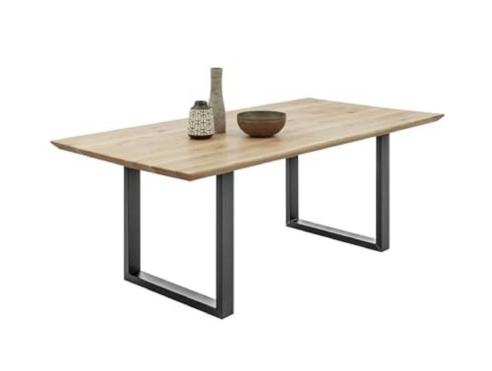 möbelando Esstisch >Bianka< in Eiche/schwarz - 220x74x100 (BxHxT)