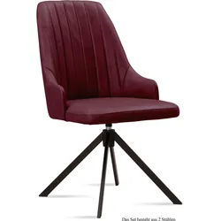 ESSZIMMERSTUHL drehbar (2er-Set) Denise 52x91x60 Schwarz/Marsala